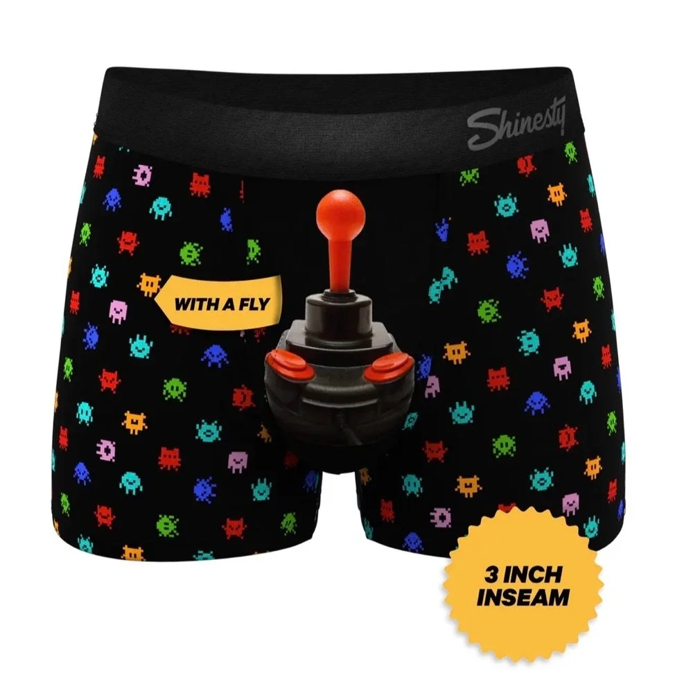Shinesty The Joystick Ball Hammock Boxer Briefs Men L Retro Arcade Gaming Trunks